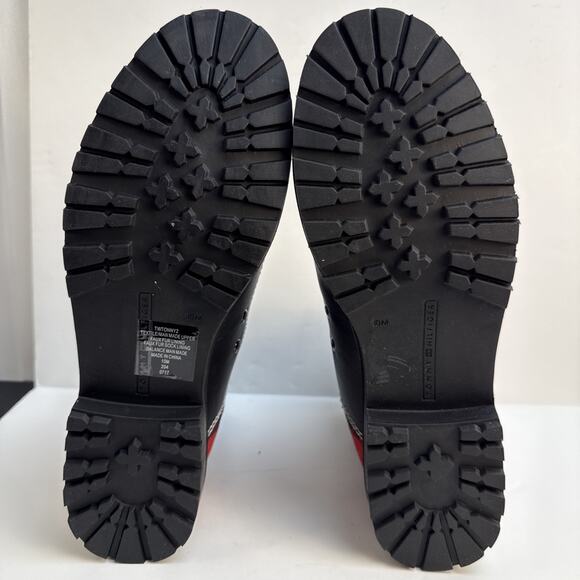 Tommy Hilfiger Women's Tonny Red Fabric Ankle Hiking Boots Sz 8 M Faux Fur NWB - Picture 13 of 15